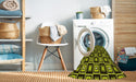 Machine Washable Transitional Midnight Gray Rug in a Washing Machine, wshpat1642yw