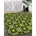 Patterned Mid Gray Abstract Machine Washable Rug in a Family Room, wshpat1642