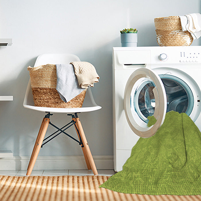 Machine Washable Transitional Green Rug in a Washing Machine, wshpat1643brn