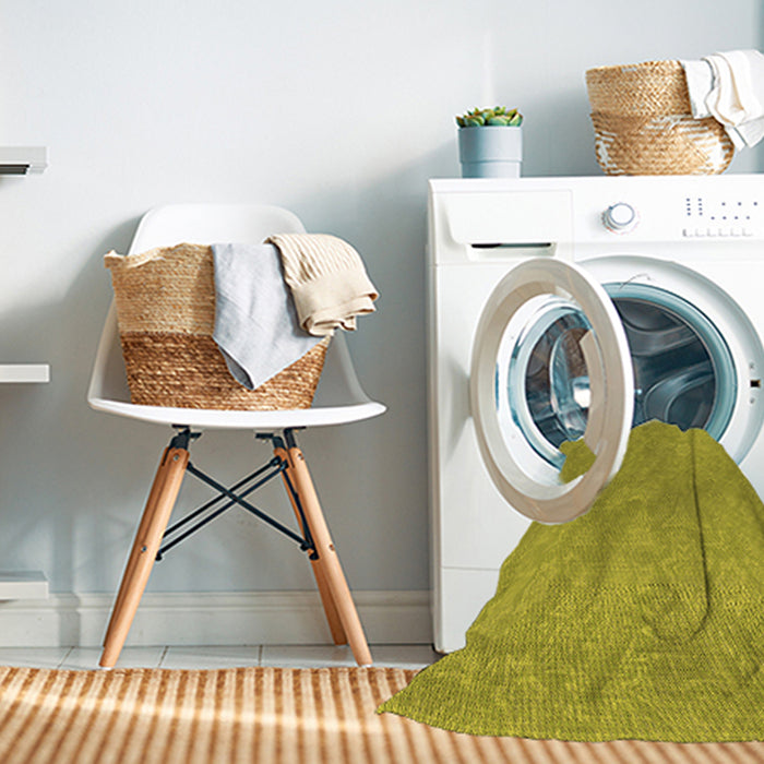 Machine Washable Transitional Dark Golden Brown Rug in a Washing Machine, wshpat1643org