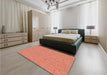 Round Machine Washable Transitional Orange Red Orange Rug in a Office, wshpat1643rd