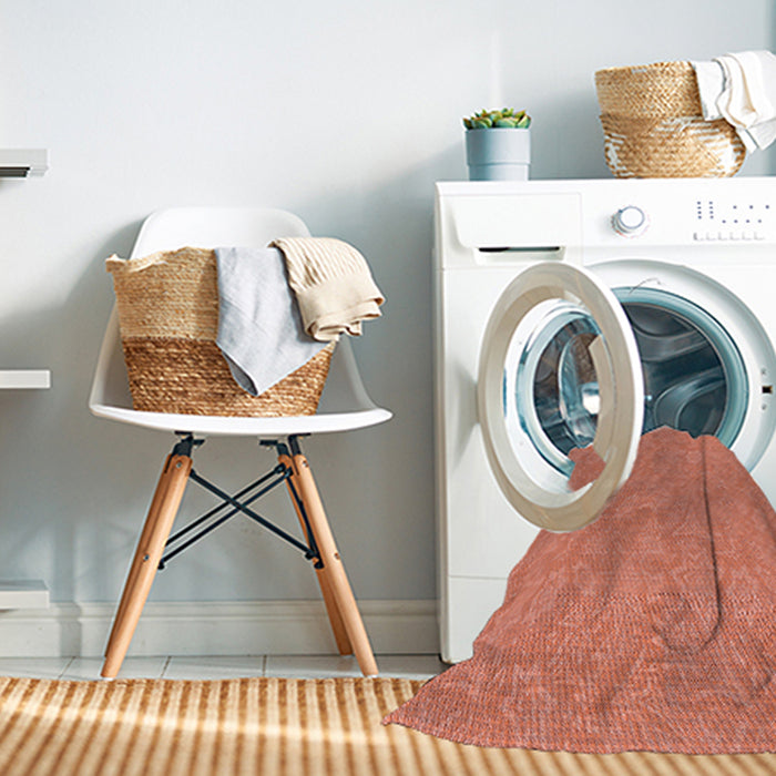 Machine Washable Transitional Orange Red Orange Rug in a Washing Machine, wshpat1643rd