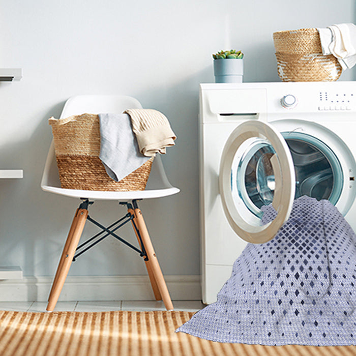 Machine Washable Transitional Lavender Blue Rug in a Washing Machine, wshpat1644blu