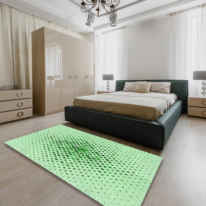 Round Machine Washable Transitional Mint Green Rug in a Office, wshpat1644grn