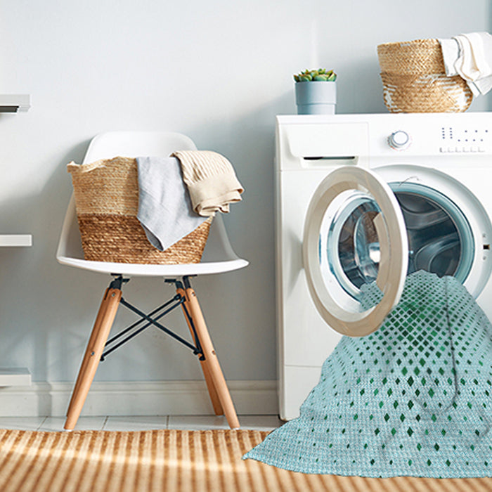 Machine Washable Transitional Electric Blue Rug in a Washing Machine, wshpat1644lblu