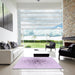 Machine Washable Transitional Lilac Purple Rug in a Kitchen, wshpat1644pur