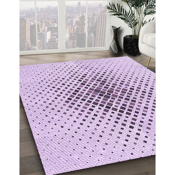 Machine Washable Transitional Lilac Purple Rug in a Family Room, wshpat1644pur