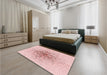 Round Machine Washable Transitional Pink Rug in a Office, wshpat1644rd