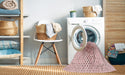 Machine Washable Transitional Pink Rug in a Washing Machine, wshpat1644rd