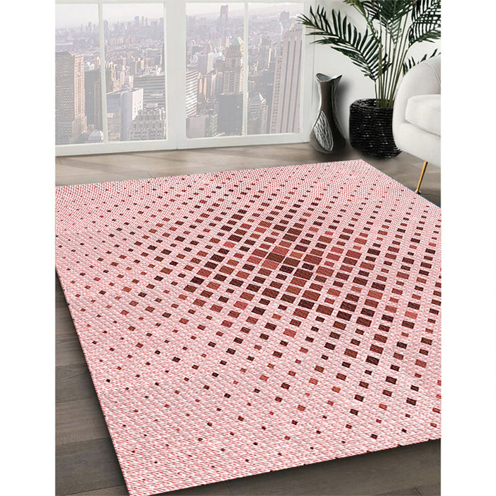 Machine Washable Transitional Pink Rug in a Family Room, wshpat1644rd