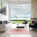Machine Washable Transitional Pink Rug in a Kitchen, wshpat1644rd