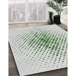 Patterned Sage Green Abstract Machine Washable Rug in a Family Room, wshpat1644