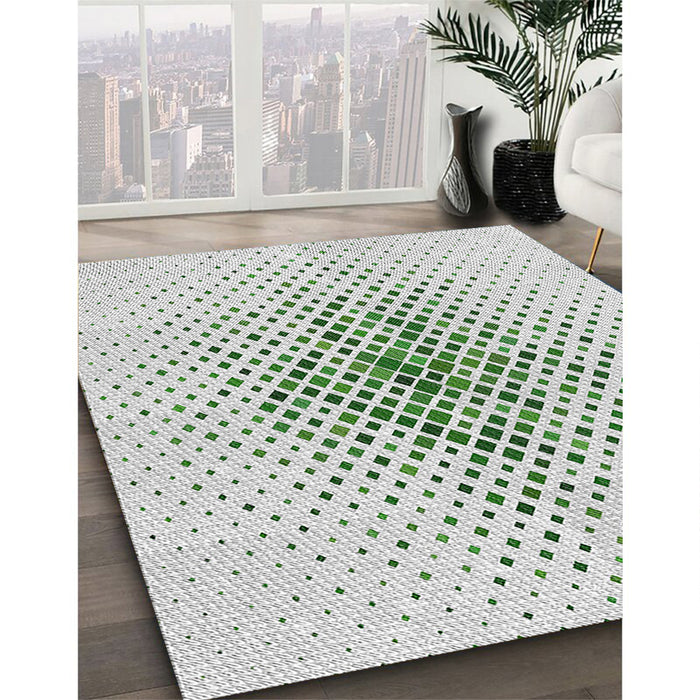 Patterned Sage Green Abstract Machine Washable Rug in a Family Room, wshpat1644