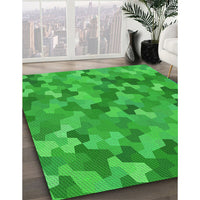 Patterned Lime Green Rug, pat1645grn