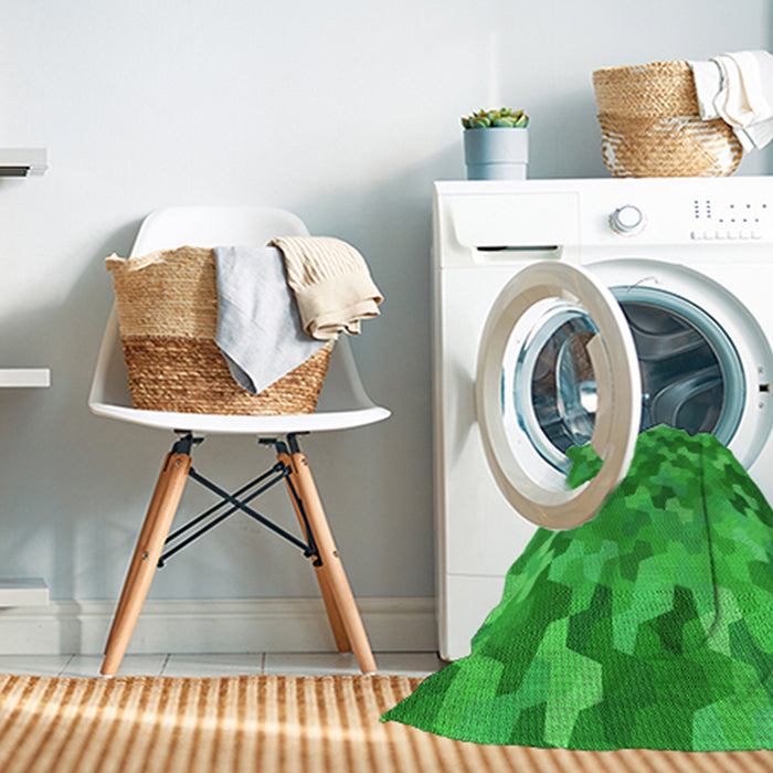 Machine Washable Transitional Lime Green Rug in a Washing Machine, wshpat1645grn