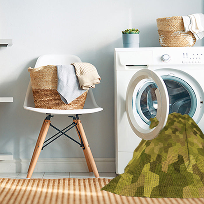 Machine Washable Transitional Dark Yellow Green Rug in a Washing Machine, wshpat1645org