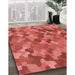 Patterned Red Rug in Family Room, pat1645rd