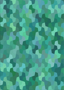 Patterned Turquoise Green Novelty Rug, pat1645