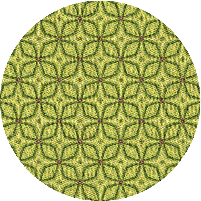 Square Patterned Neon Yellow Green Rug, pat1646brn