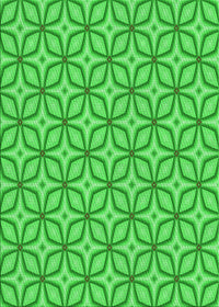 Machine Washable Transitional Neon Green Rug, wshpat1646grn