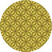 Square Patterned Dark Yellow Green Rug, pat1646org