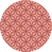 Square Patterned Fire Red Rug, pat1646rd