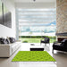 Machine Washable Transitional Dark Lime Green Rug in a Kitchen, wshpat1646yw