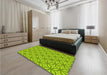 Round Machine Washable Transitional Dark Lime Green Rug in a Office, wshpat1646yw