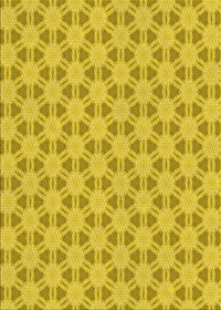 Machine Washable Transitional Yellow Rug, wshpat1647yw