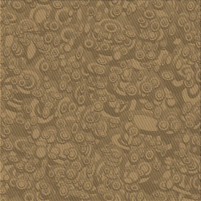 Round Patterned Saddle Brown Rug, pat1648brn