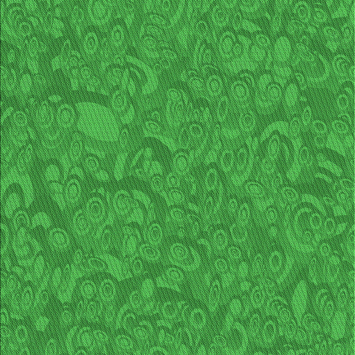 Machine Washable Transitional Green Rug, wshpat1648grn