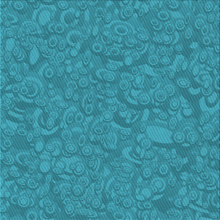 Round Patterned Dark Cyan Green Rug, pat1648lblu