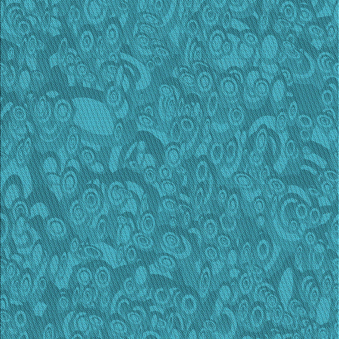 Patterned Dark Cyan Green Rug, pat1648lblu