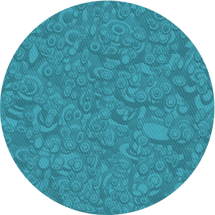 Square Patterned Dark Cyan Green Rug, pat1648lblu