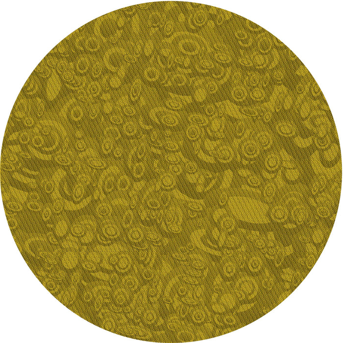 Square Machine Washable Transitional Dark Yellow Green Rug in a Living Room, wshpat1648yw