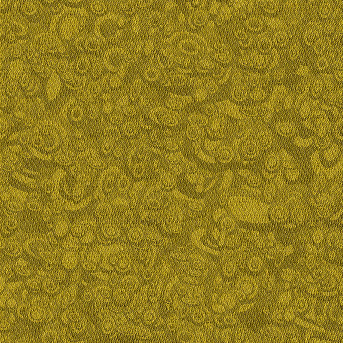 Round Patterned Dark Yellow Green Rug, pat1648yw
