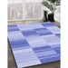 Machine Washable Transitional Light Slate Blue Rug in a Family Room, wshpat1649blu