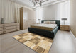 Patterned Copper Brown Rug in a Bedroom, pat1649brn