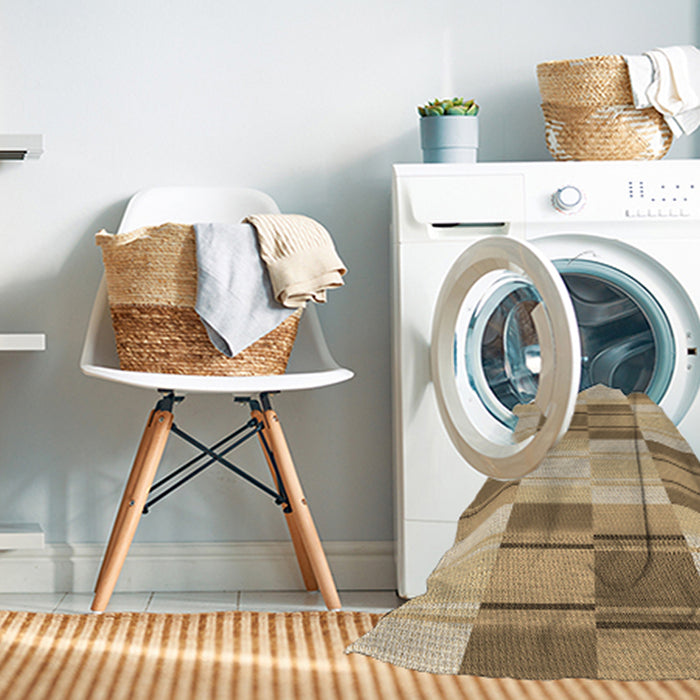 Machine Washable Transitional Copper Brown Rug in a Washing Machine, wshpat1649brn