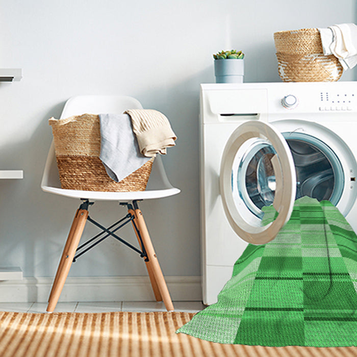 Machine Washable Transitional Green Rug in a Washing Machine, wshpat1649grn