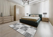 Patterned Gray Rug in a Bedroom, pat1649gry