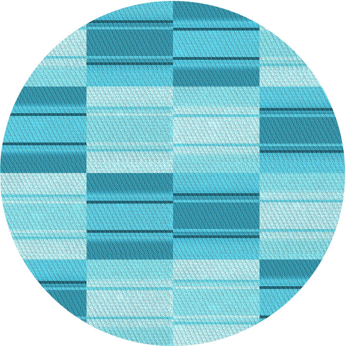 Square Patterned Dark Turquoise Green Rug, pat1649lblu