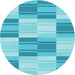 Square Machine Washable Transitional Dark Turquoise Green Rug in a Living Room, wshpat1649lblu