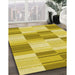 Patterned Bold Yellow Rug in Family Room, pat1649yw