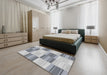 Machine Washable Transitional Gainsboro Gray Rug in a Bedroom, wshpat1649