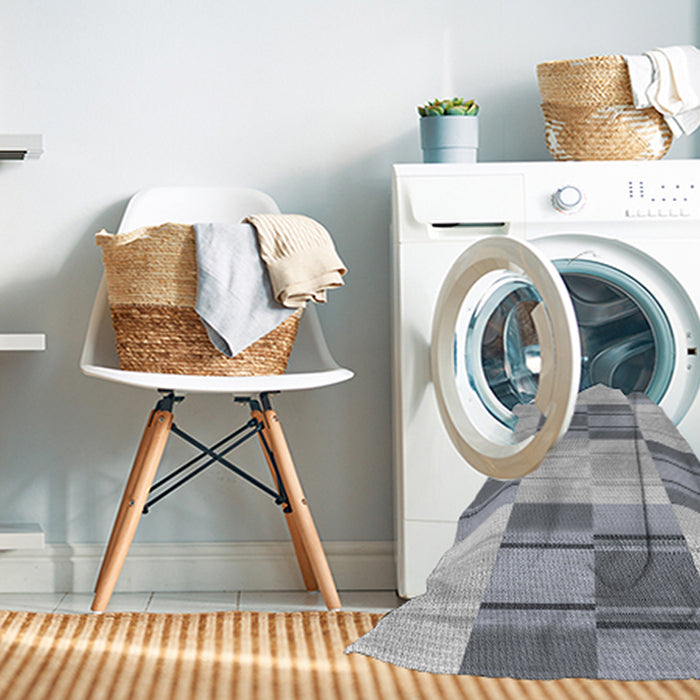 Machine Washable Transitional Gainsboro Gray Rug in a Washing Machine, wshpat1649