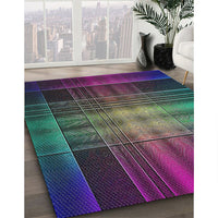 Patterned Dark Purple Novelty Rug, pat164