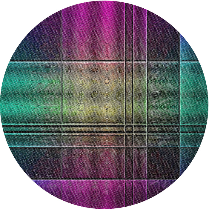 Square Machine Washable Transitional Dark Purple Rug, wshpat164