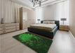 Patterned Black Rug in a Bedroom, pat165grn