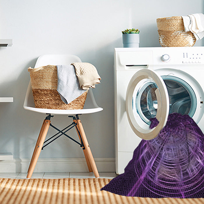 Machine Washable Transitional Dark Purple Rug in a Washing Machine, wshpat165pur